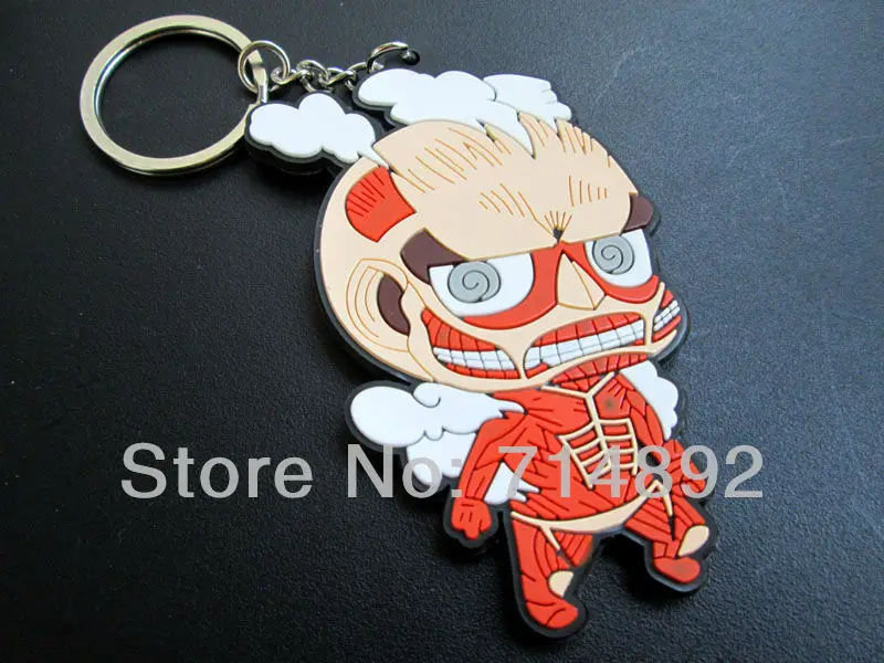 500 шт. фигурки Титанов брелки Levi/Mikasa/Armin/Eren/Titan ПВХ игрушки DHL/FedEx
