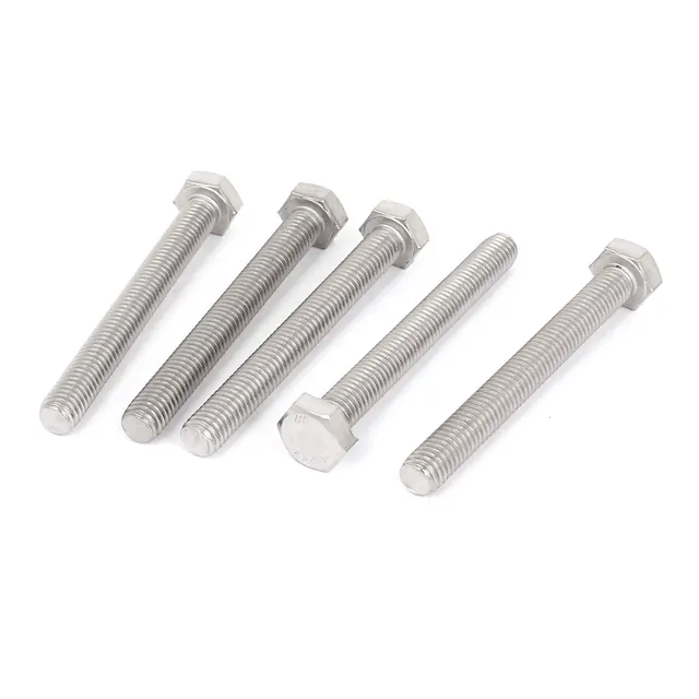 Uxcell M8 Hex Bolts - 50mm Length, 304 Stainless Steel, 5pcs