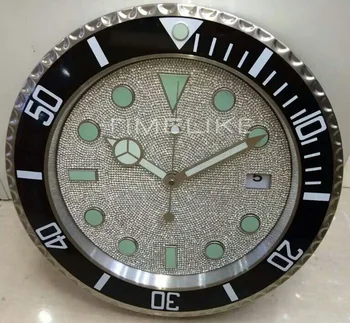 

Large Luxury Diamond Wall Clock Watch Shape Wall Clock With Diamond-like clock face