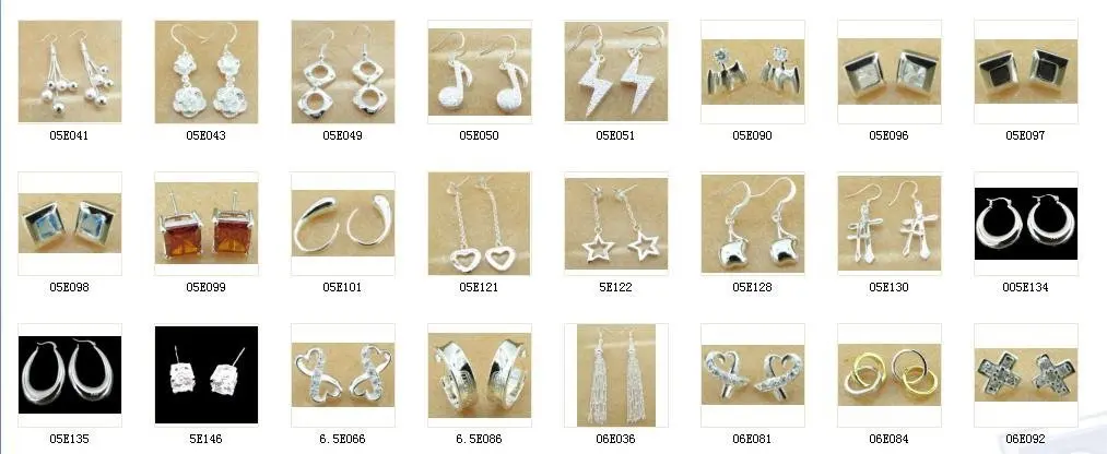 Модные ювелирные изделия, серебрянное ожерелье серьги, E193