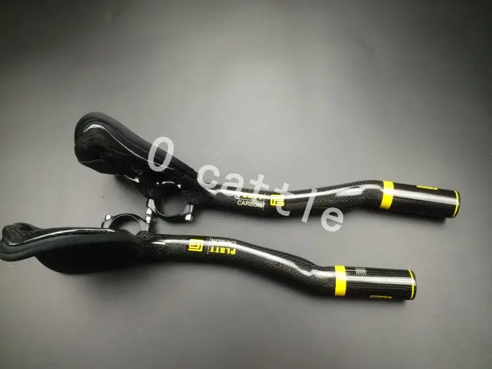 Carbono fibra DE Bicicleta DE estrada o apoio braco resto guiador tt aerobar Triathlon bar Bicicleta guiador pecas - Цвет: Прозрачный