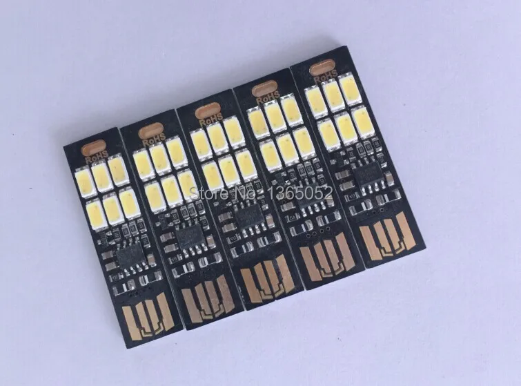 120 шт./упак.! Soshine портативный Mini USB мощность 6 светодиодный ночник лампа 1 Вт 5 в сенсорный диммер теплый свет для внешний аккумулятор для компьютера ноутбука