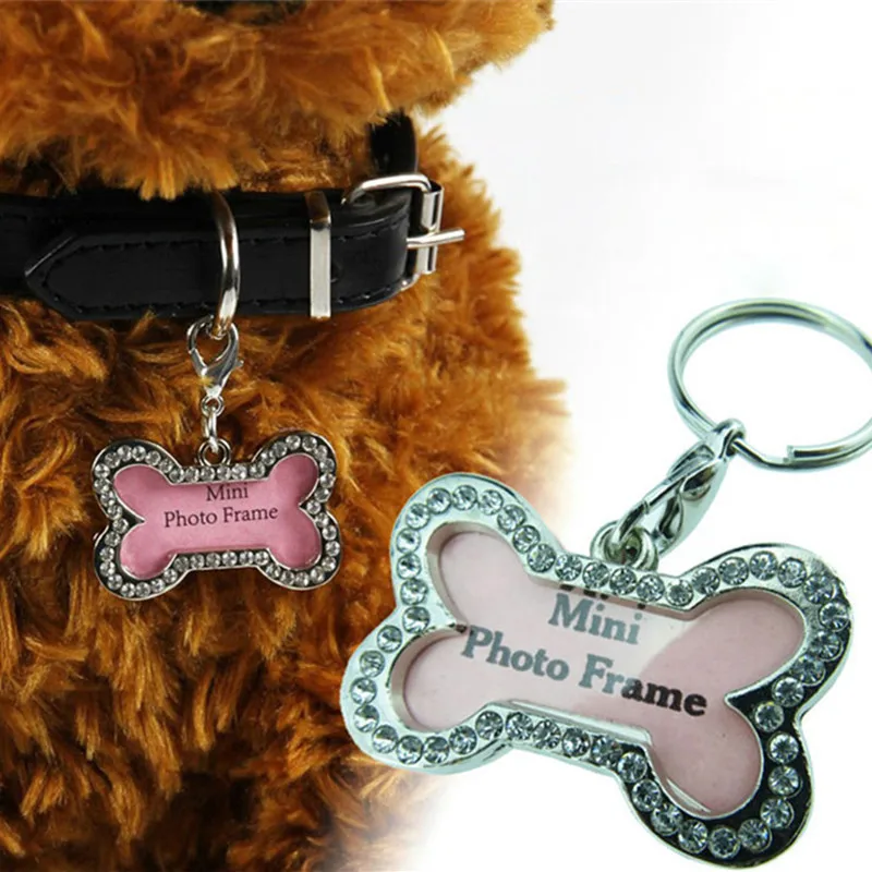 10 pcs/lot DIY Pets Name Pendant Bone Shaped Dog Tag Pet Cat Dog ID