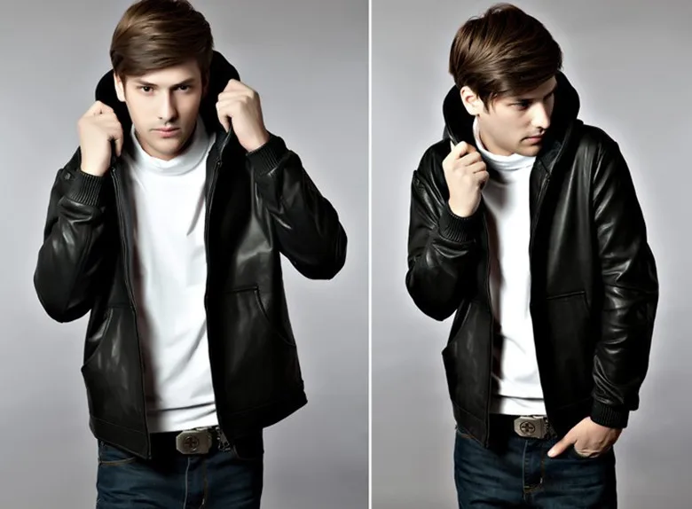 leather hoodies for guys