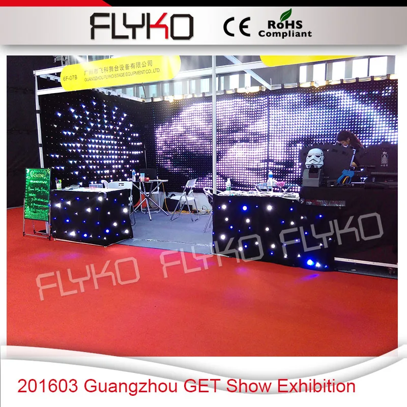 

Guangzhou GET Show Exhibition led full color flexible vivid video vision curtain cloth P5 for hall decoration