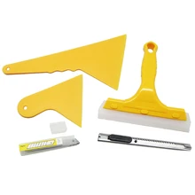 5pcs/set high hardness auto Yellow Plastic Small scraper wiper plate glass car sticker tools film scraper car film tools