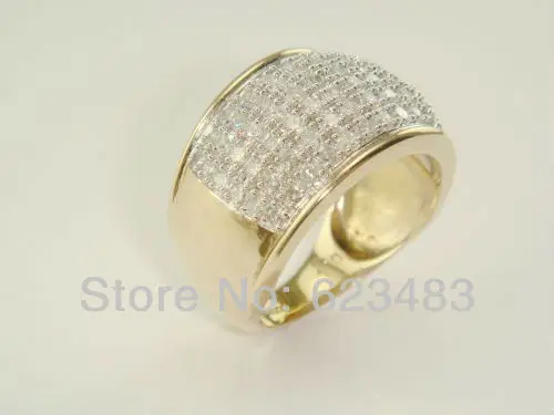 Новые 14 К желтого золота с бриллиантами 1.00ct кольцо