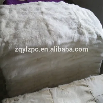 

Natural white Rex rabbit fur plate real fur rug /fur blanket