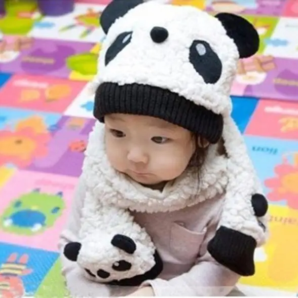 Унисекс для маленьких девочек и мальчиков зимний шейный платок + шапочка шапка