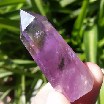 

1pcs 62g AAA+ NATURAL Amethyst QUARTZ CRYSTAL WAND POINT HEALING