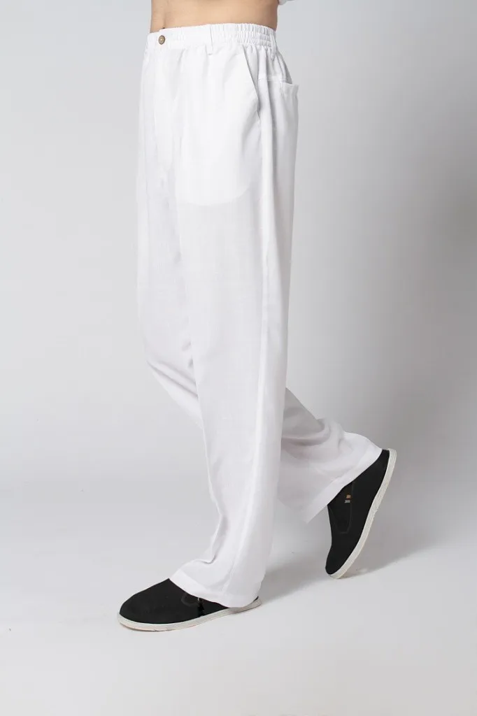 Белые китайские мужские льняные брюки кунг-фу Размер S M L XL XXL XXXL 2350-8