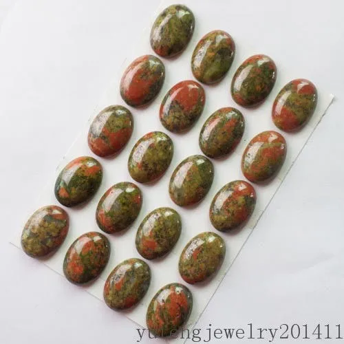 20 штук красивые 25x18x6 мм унакит Gem овальные кабины кабошон D0080333
