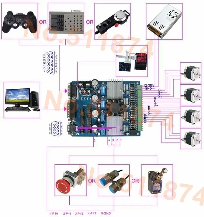 Новое поступление! Wantai 4 aixs Nema 17 шаговый двигатель 42BYGHW811 70oz-in& плата драйвера& мощность CNC мельница лазерная гравировка лучшие продажи