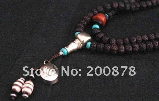 BRO967 тибетские 108 бусины Kingkong медный амулет bodhi Mala, 8 мм, бирюзовый сандалвудл тонкие Молитвенные Четки из бусин, низкий минимальный заказ