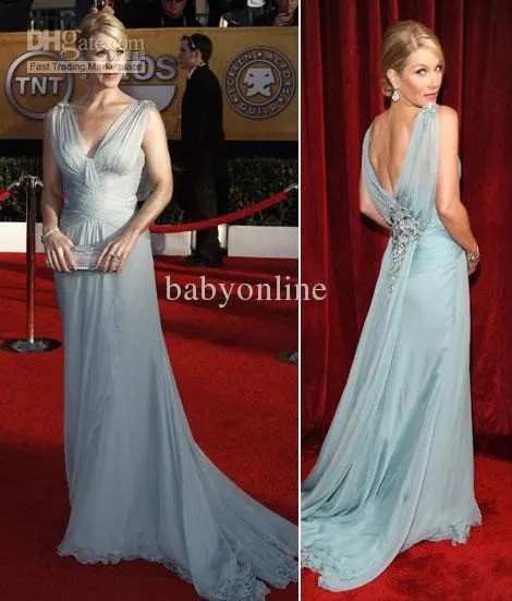 vestidos formales длинное шифоновое платье с v-образным вырезом Кристина Эпплгейт sage awards вечернее платье знаменитостей для матери невесты