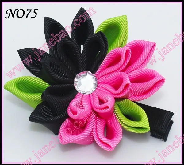 Новые 280 шт. " два слоя Kanzashi цветок заколки моды девушка Bow заколки