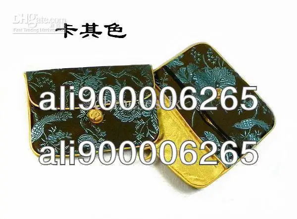 Классический маленький мешок подарка ювелирных изделий на молнии китайский узел держатель карты шелковая парча упаковка монет