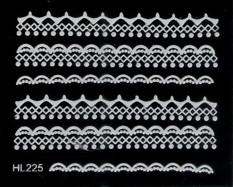 Ногтей кружева печать наконечник 3D наклейки для ногтей Наклейка черный/белый 30 различных стилей с задней клеем 300 шт/партия
