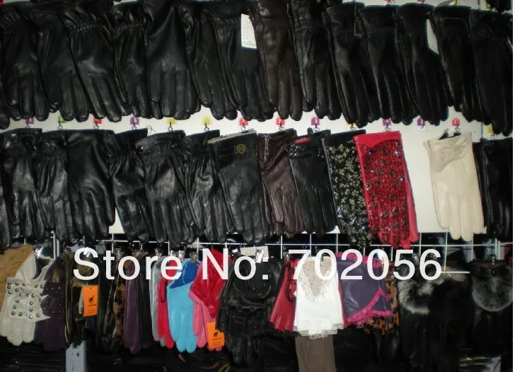 Смешанные Мужские кожаные перчатки, женские перчатки 50 пар/лот#2486