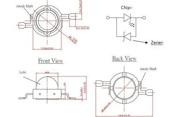 10 шт. 1 Вт высокой мощности led теплый белый цвет 3000 K-3500 K led 3,0-3,6 V 350mA 100-110Lm led