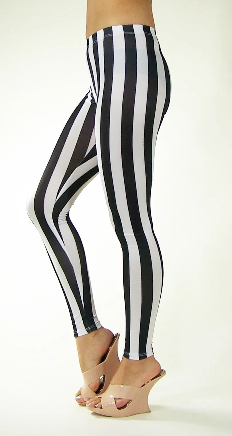 Spandex Zebra Vertical Stripe Print Leggings Spandex Zebra Vertical Stripe Print Leggings