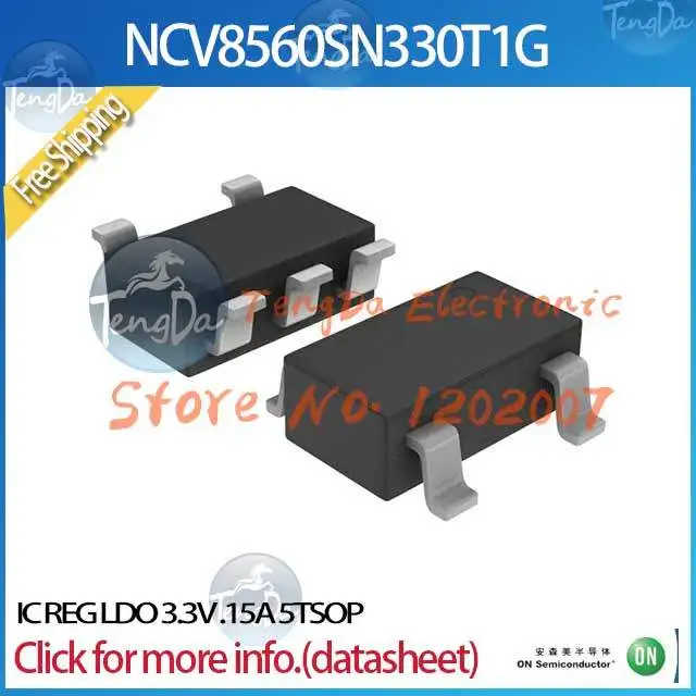 Free Shipping 10PCS/lot NCV8560SN330T1G IC REG LDO 3.3V .15A 5TSOP 8560 NCV8560 NCV8560S | Электронные компоненты и
