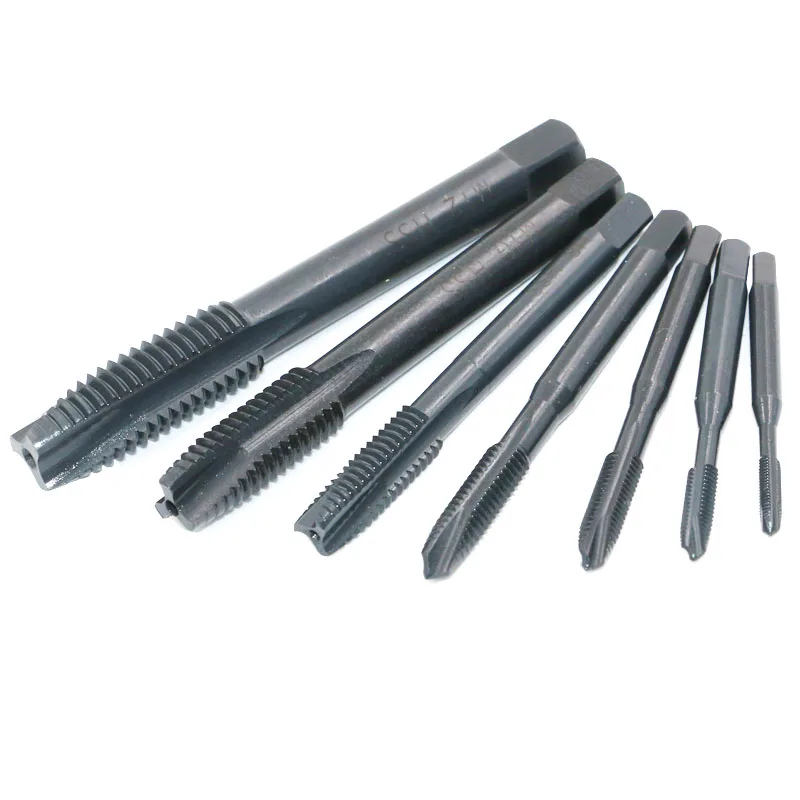 7 шт. HSS 6542 m3/m4/m5/m6/M8/M10/M12 нитрида Метрическая затычка коснитесь набор дрель ручная резьба прямые флейты