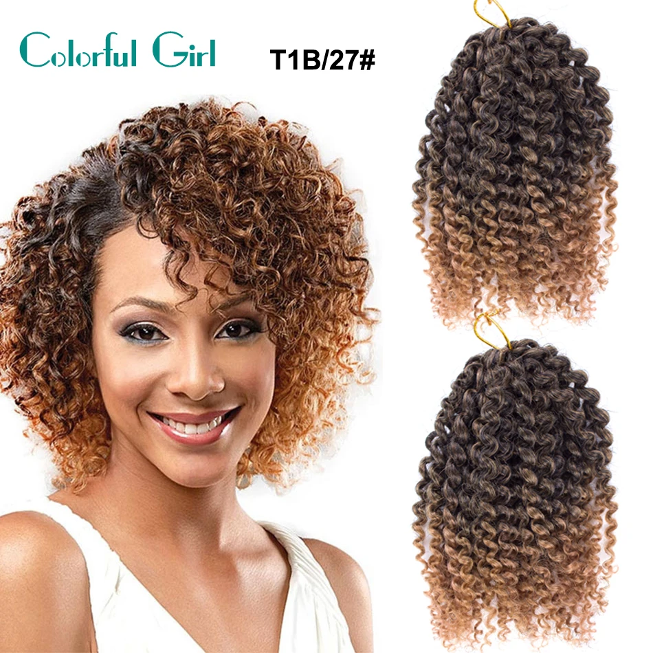 Jerry Curl Crochet Braids 8Inch Box Braids Hair Crochet