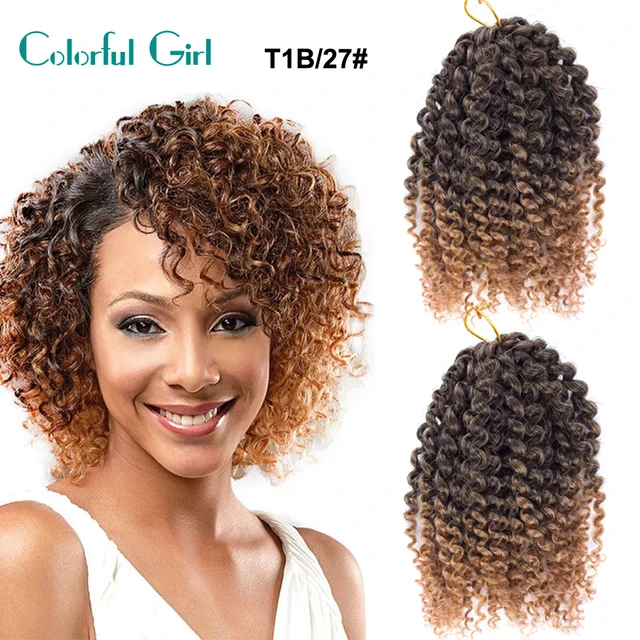 Jerry Curl Crochet Braids 8Inch Box Braids Hair Crochet 3Pcs/set