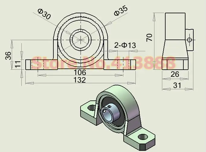 30 мм Калибр цинкового сплава установленный подшипники KP006 UCP006 P006 опорный подшипник Корпус