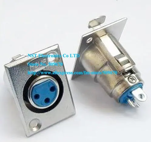 Free Shipping /10pcs/  XLR 3-Pin Female Chassis Panel Socket Speaker Audio Connector  New