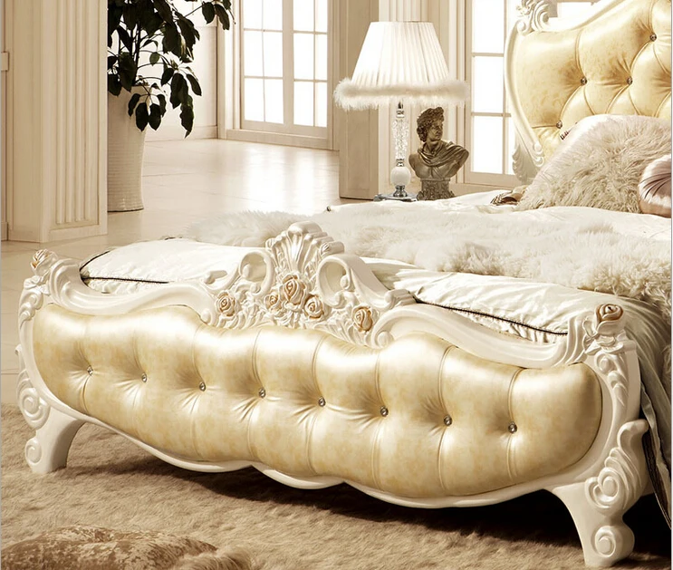 

New classical genuine leather bed 0409-FC8890