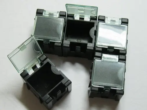 DIY антистатические SMD SMT Электронных компонентов мини коробка для хранения черный 300 шт. в партии