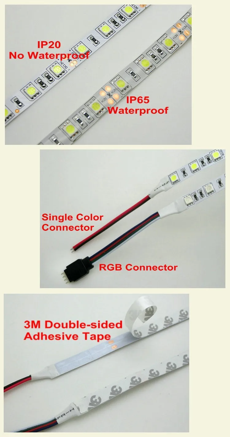 DC 12 V 5 M Водонепроницаемый SMD 5050 300 светодиодный гибкий свет полосы теплый белый/холодный белый/RGB