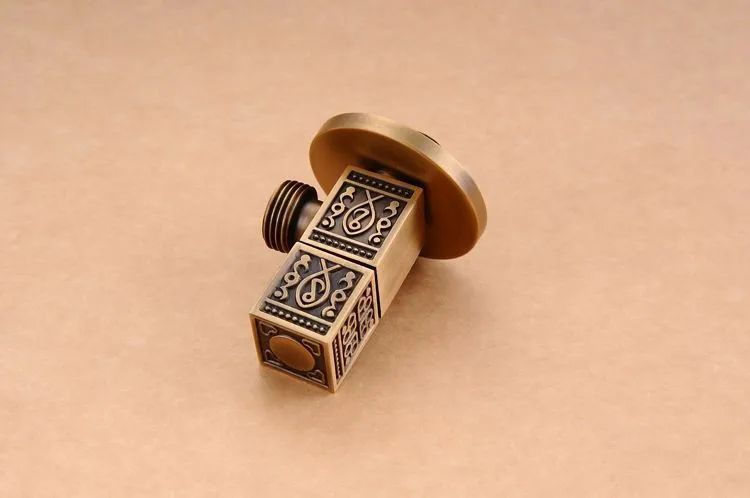 Запчасти для смесителей 1/2 "x 1/2" античная латунь Ванная комната угол остановить Клапан Туалет Треугольники заполнения Клапан экономии воды