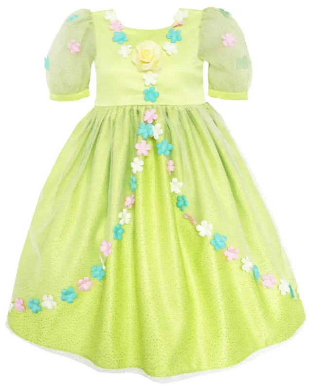 Green Sunny Fashion платья для девочек Цветок Девушка Платье Цехин Роза Цветок Лепесток Свадьба Принцесса - Цвет: Green