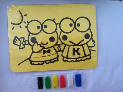 100pcs/lot DIY Color Sand art kits, kids party toys, Many degisns mixed_toyo, children outdoor toys