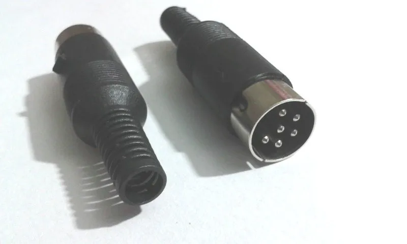 200 шт 6 Pin DIN штекер Кабельный разъем с пластиковой ручкой