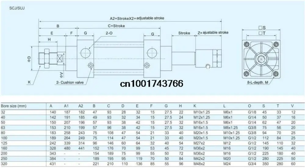 SU32X100 стандартный цилиндр SNS Пневматический цилиндр AIRTAC Тип стержня Тип SUD или SUJ регулируемый ход пользовательские