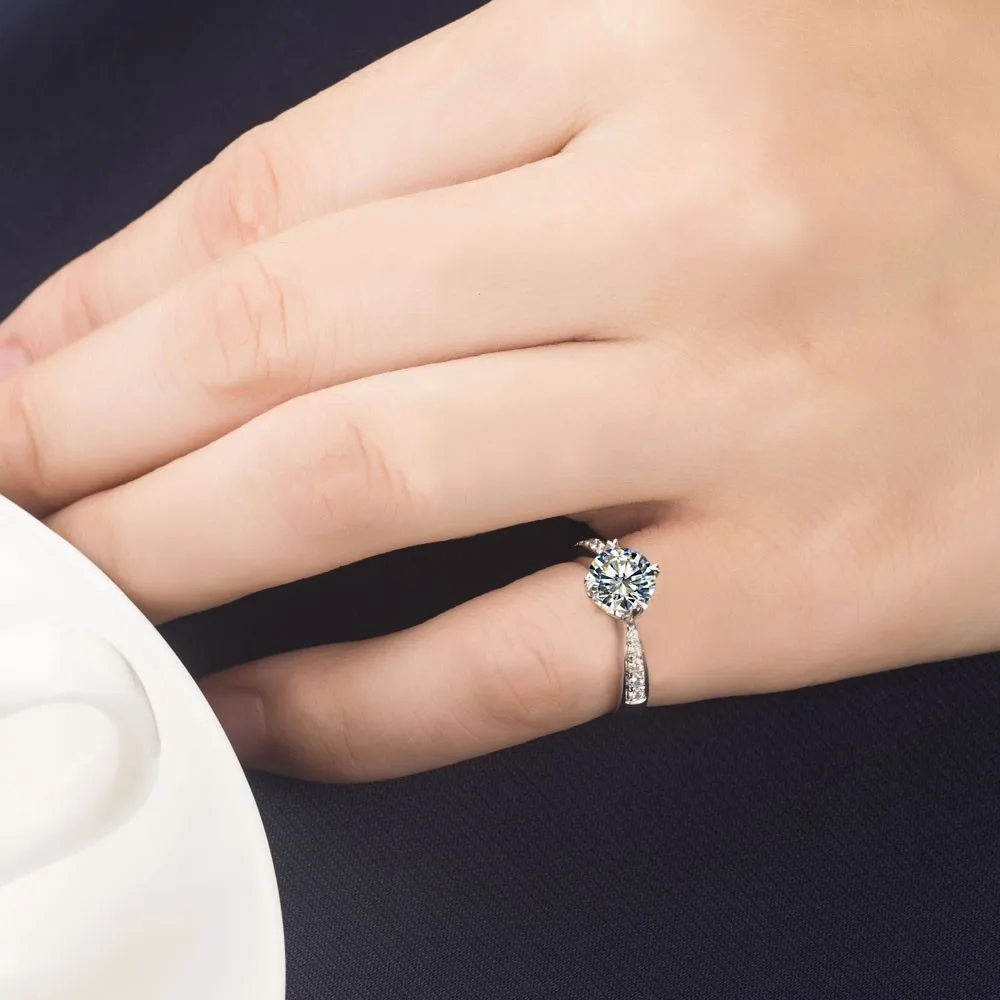 Винтаж сердце Стиль 1CT сертификат Муассанит Для женщин кольцо Тесты Настоящее Твердые 750 Золотое обручальное кольцо