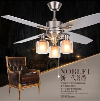 

48inch New vintage ceiling fan lamp simple stylish modern restaurant fan light American light living room lights ceiling fan