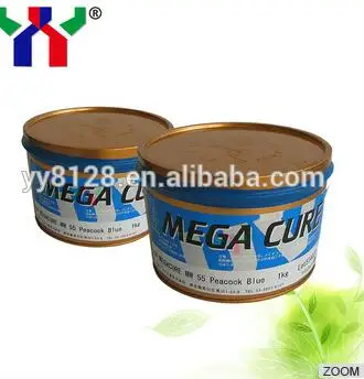 

JAPAN MEGAMI MEGACURE UV offset printing Ink, CNB-2series for cigarette case,MOQ1kg,1kg/can,MW Peacock Blue for poster