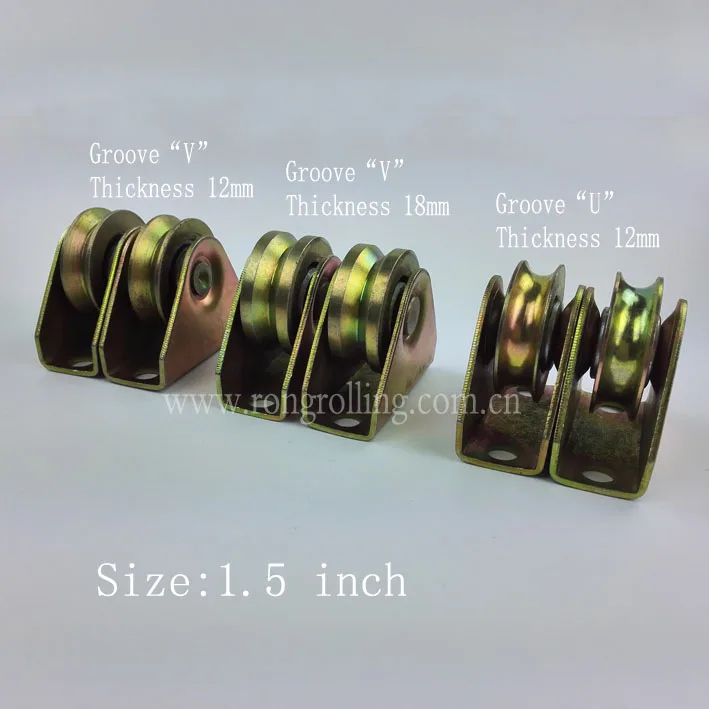 

1.5 inch sliding gate wheel groove "V" "U" with bearing and outer support