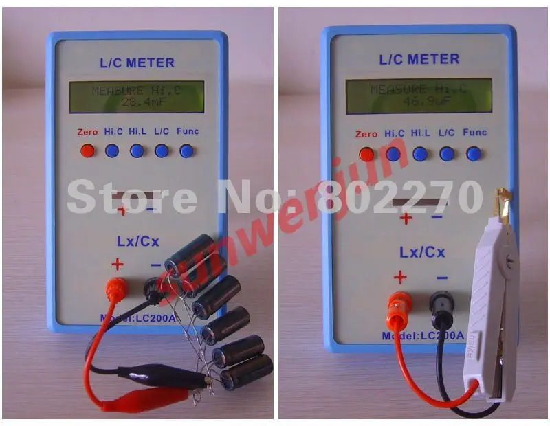 LC200A ручной индуктивность емкость L/C метр автоматическое отключение включает SMD тестовый зажим
