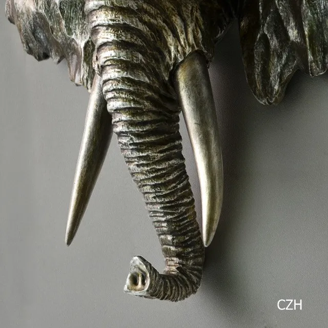 Модная скульптура в виде головы слона, настенная статуя диких животных в африканском стиле, искусство и ремесло, украшение для дома, паба и офиса