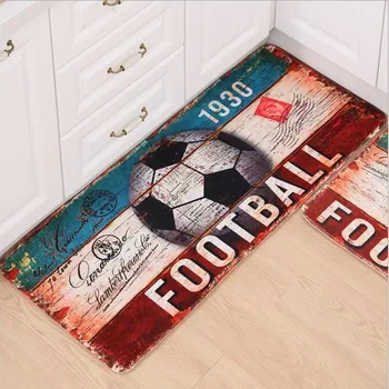 

Retro Fashion Carpet Sport Football Basketball Flannel Dust Area Rugs Livingroom Bedroom Doormat Bath Kitchen Non-slip Mats