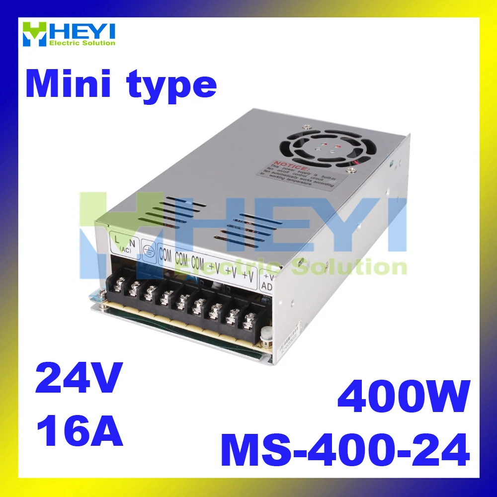 

Universal AC input / Full range MS-400-24 switch mode power supply unit 24v 16a dc converter with led driver