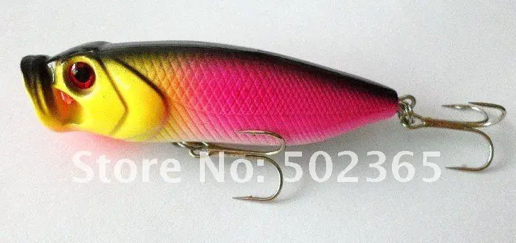 Горячая топ воды 30 шт. поппер кривошипно жесткого пластика baits14.3g / 8 см 4 крючки колебание рыболовные приманки бас рыболовные снасти воблеры рыбалка pesca