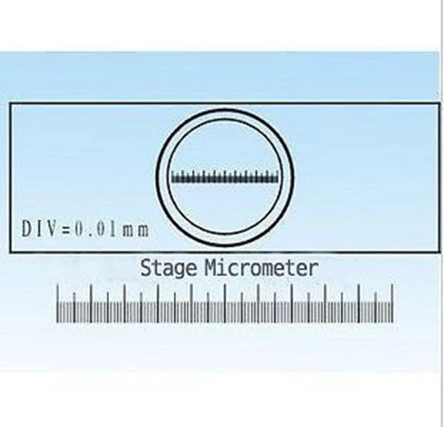 0.01MM Microscope Stage Micrometer Calibration Slide With measurement