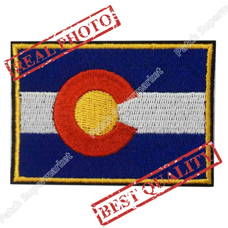 " COLORADO STATE FLAG Вышитый Логотип Железо на патч эмо, гот Панк Заказная заплата доступна